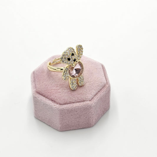 Bear crystal ring.