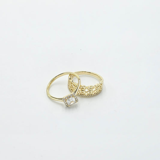engagement ring. gold plated 14k