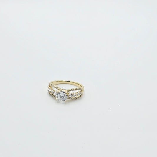Clear stone. gold plated 14k