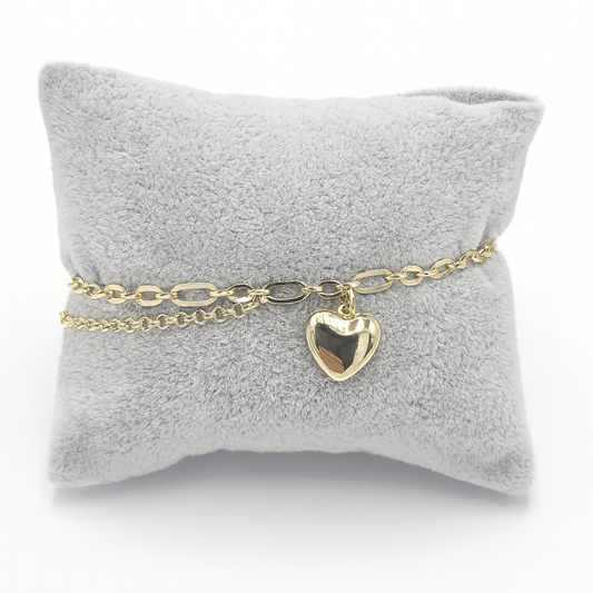 plain heart bracelet. size 18+3cm