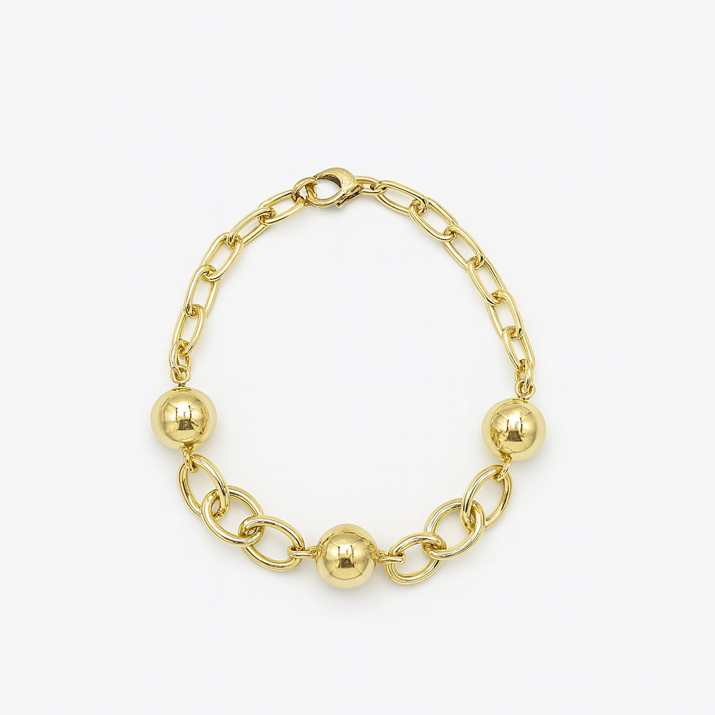 3 ball bracelet. size 18 cm