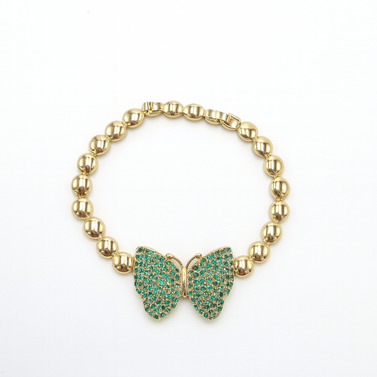 green butterfly bracelet. size 19cm