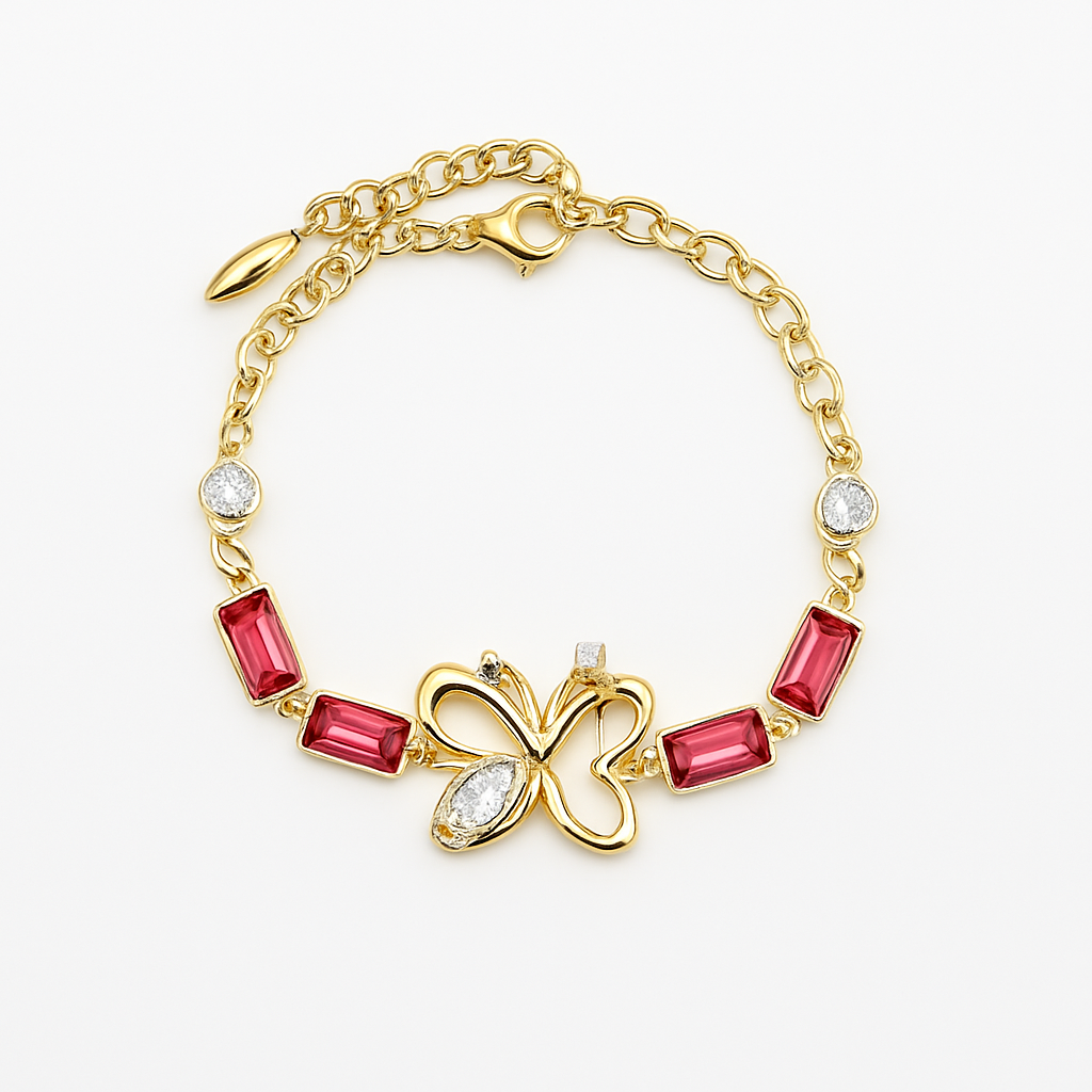 Multicolor butterfly bracelet. size 17+3cm