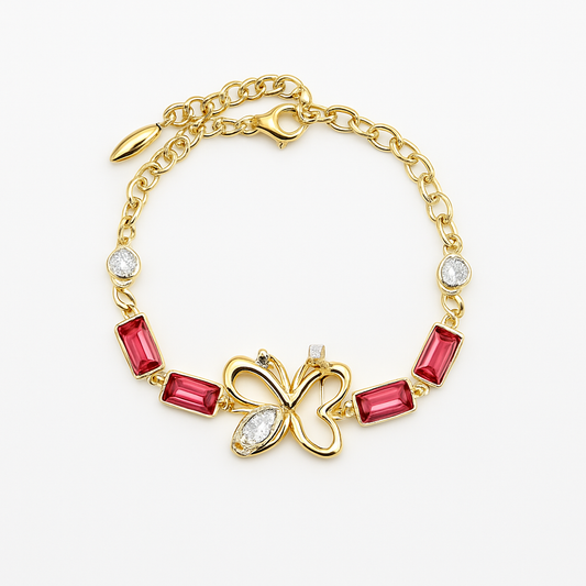 Multicolor butterfly bracelet. size 17+3cm