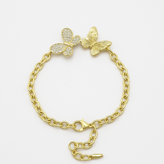 golden butterfly bracelet. size 20 cm