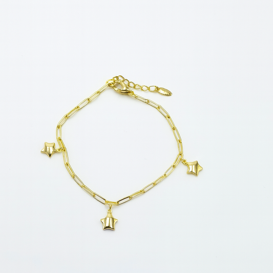 charms star paperclip bracelet.