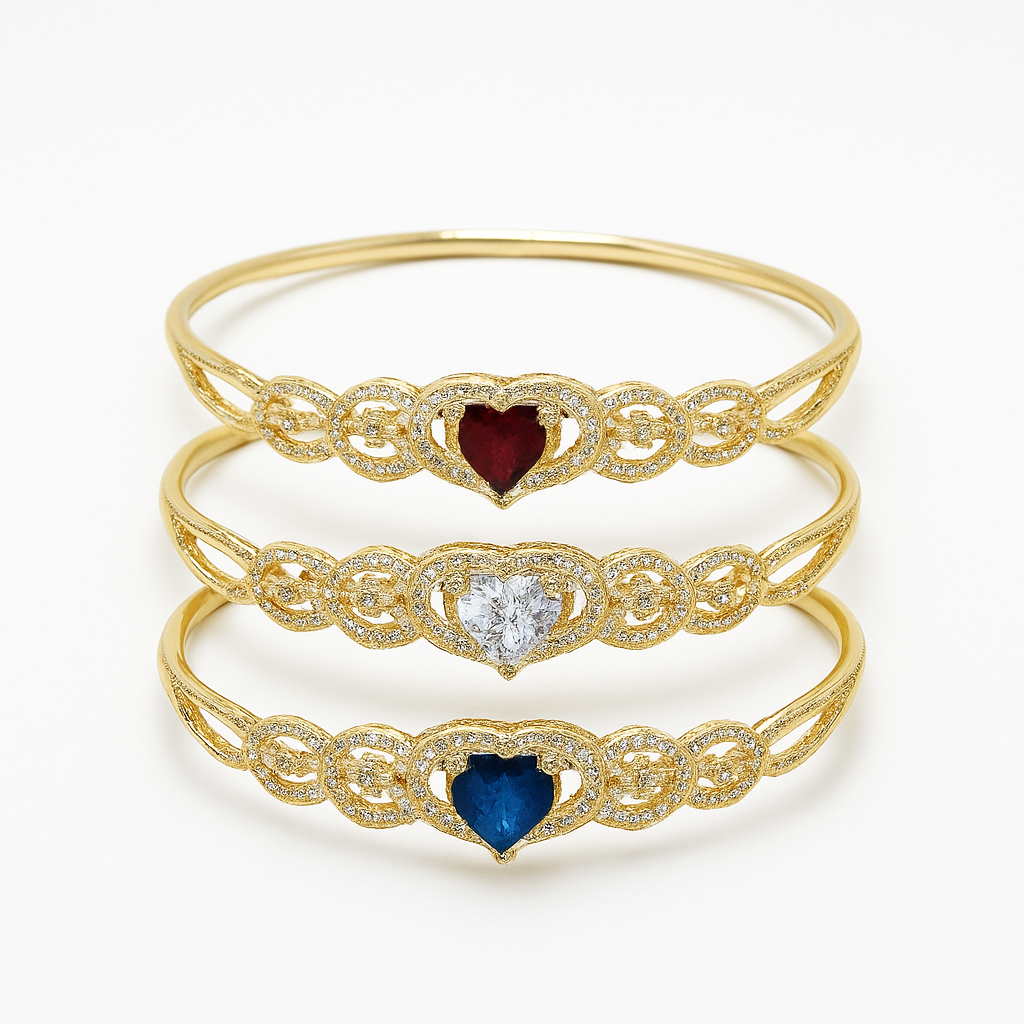 multicolor heart bracelet. size small