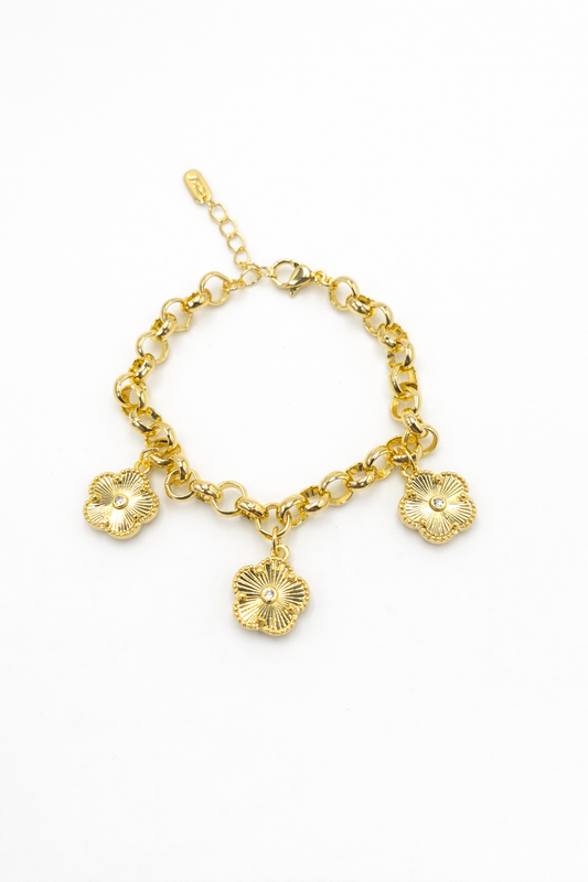 Clover golden bracelet gold plated 6 to 8 inches