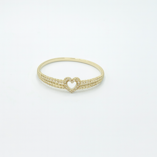 Heart bangle bracelet. size small