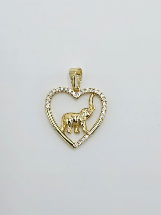 Heart and elephant. (chain not included)